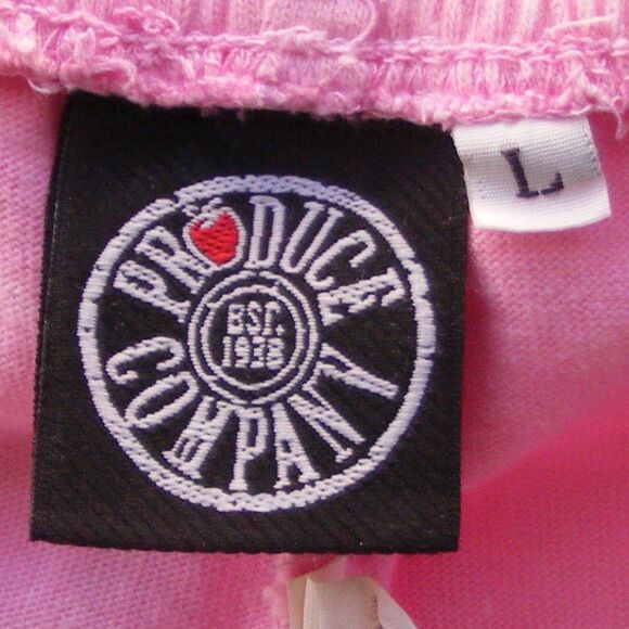 PRODUCE COMPANY Pants, L, Pink, Cropped, Elastic Waist, Umbrellas, Tree - Picture 11 of 12